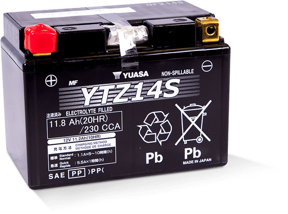 Yuasa YTZ14S Maintenance Free AGM 12 Volt Battery