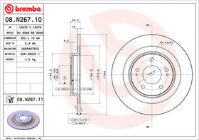 Brembo OE 18-20 Mitsubishi Eclipse Cross/14-20 Outlander UV Coated Brake Disc - Rear 1609901080 - 0