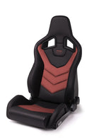 RECARO Sportster GT Seat Reclineable - Passenger Seat - Vinyl Black | Red Suede w/Red Logo-1