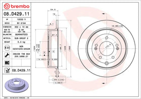 Brembo OE 16-21 Hyundai Tucson/17-22 Kia Sportage UV Coated Brake Disc - Rear 0 - 0