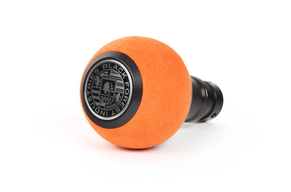 BFI GS2 Heavy Weight Shift Knob - Orange Alcantara - Black Anodized (BMW Fitment)