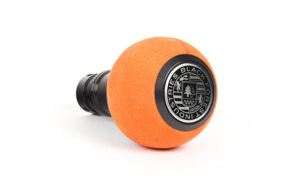 BFI GS2 Heavy Weight Shift Knob - Orange Alcantara - Black Anodized (BMW Fitment)
