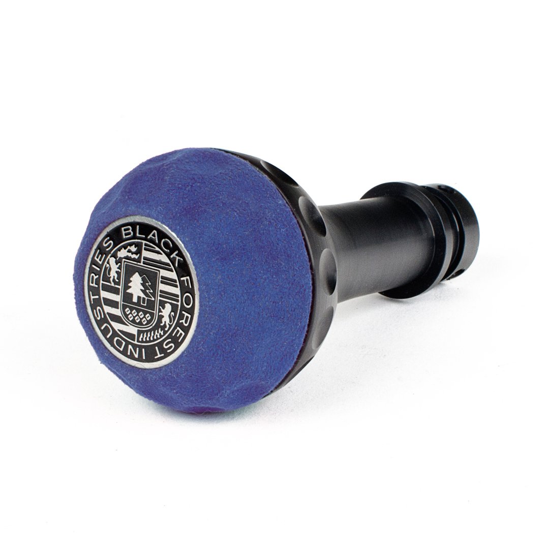 BFI Heavy Weight Shift Knob SCHWARZ - Golf Ball - Blue Alcantara (VW/Audi Fitment)