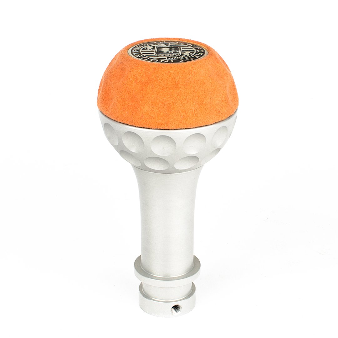 BFI Heavy Weight Shift Knob - Golf Ball - Orange Alcantara (VW/Audi Fitment)