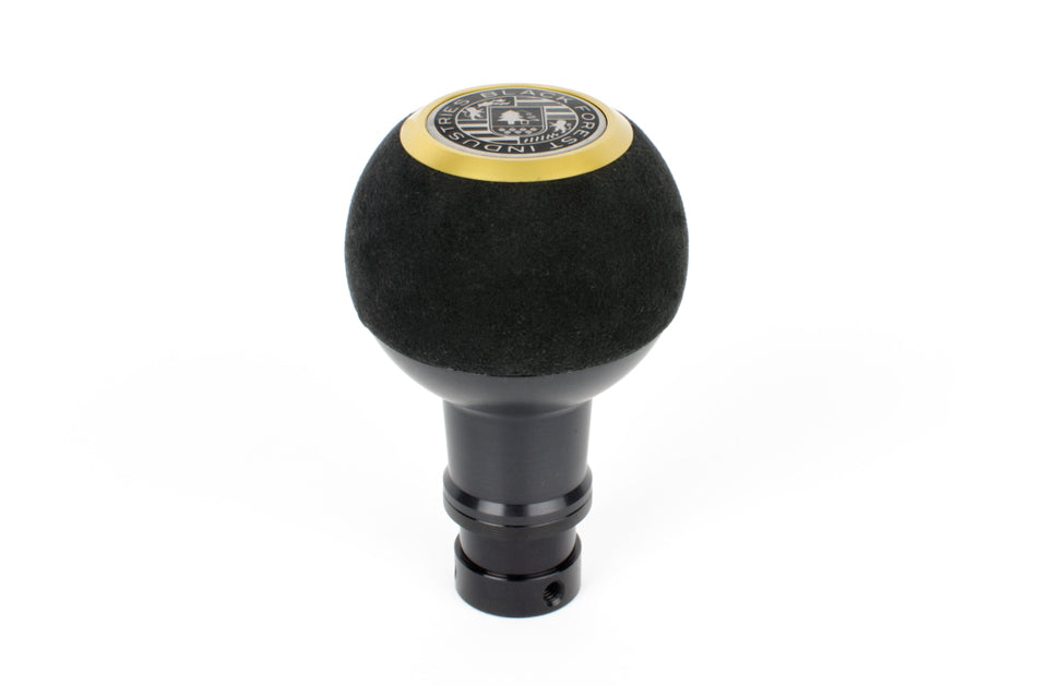 BFI GS2 Heavy Weight Shift Knob - Black Alcantara - Black Anodized - Gold Top (MINI Fitment)