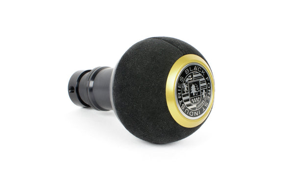 BFI GS2 Heavy Weight Shift Knob - Black Alcantara - Black Anodized - Gold Top (MINI Fitment)
