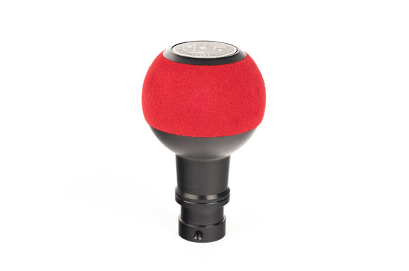 BFI GS2 Heavy Weight Shift Knob - Red Alcantara - Black Anodized (Mini Fitment)