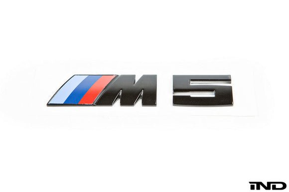 IND F10 M5 Painted Trunk Emblem - Black Chrome