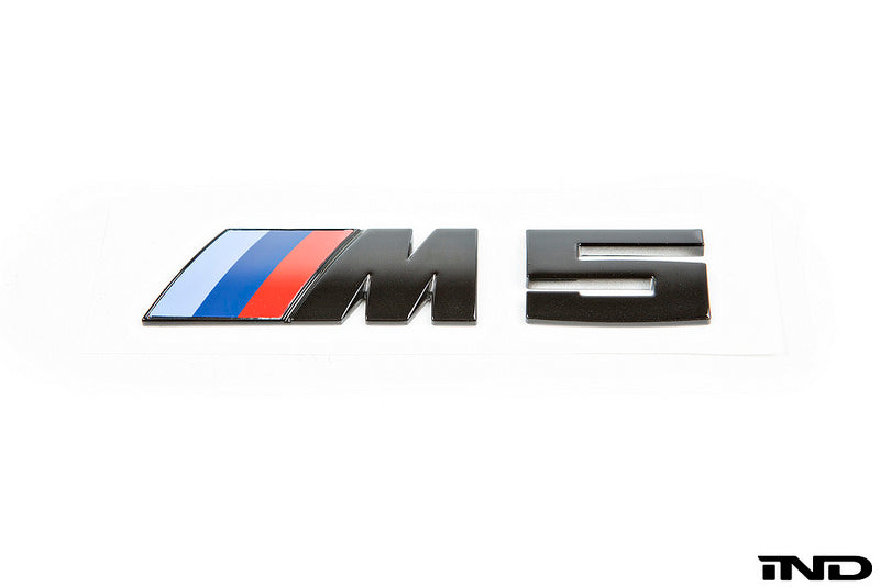 IND F10 M5 Painted Trunk Emblem - Black Chrome - 0