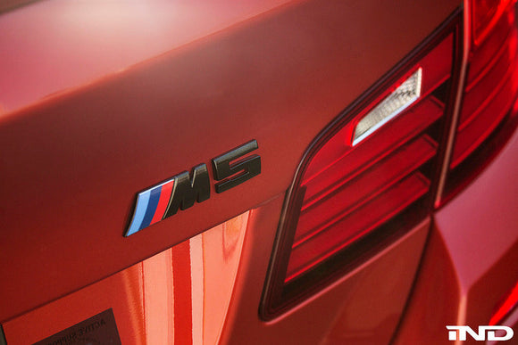 IND F10 M5 Painted Trunk Emblem - Black Chrome