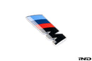 BMW M Fender Emblem - Gloss Black with Chrome Surround-4