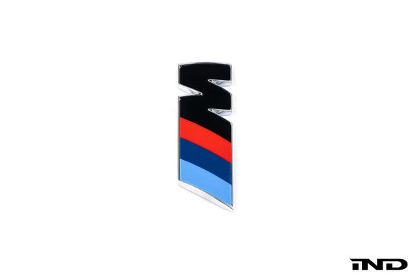 BMW M Fender Emblem - Gloss Black with Chrome Surround