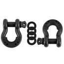 Borne Off-Road 3/4 Steel D-Ring Shackle Set 2 Pieces - Gun Metal-2