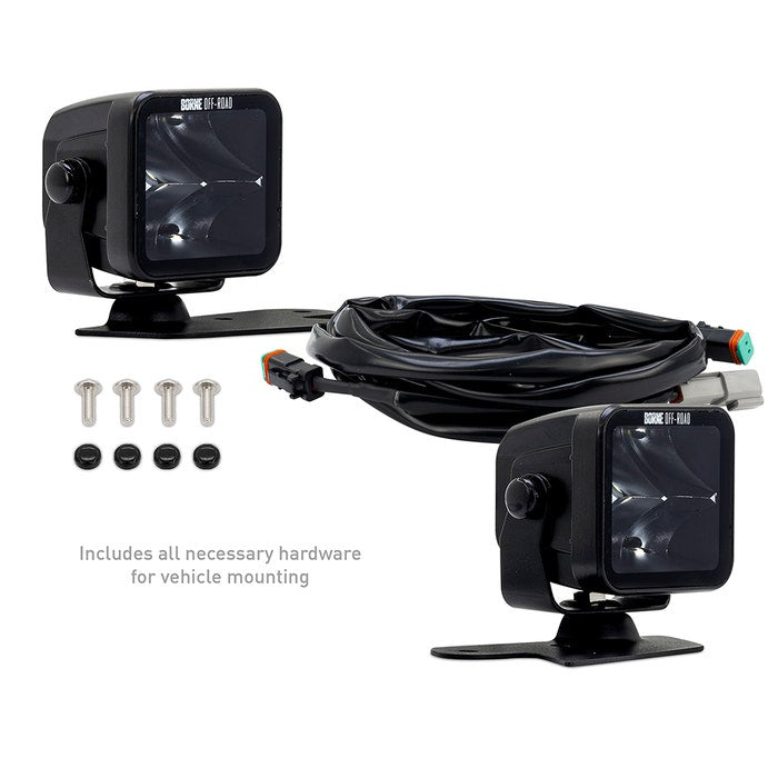 Borne Off-Road 21+ Bronco Light Pods 2pc Ditch 3x3 Flood - 0