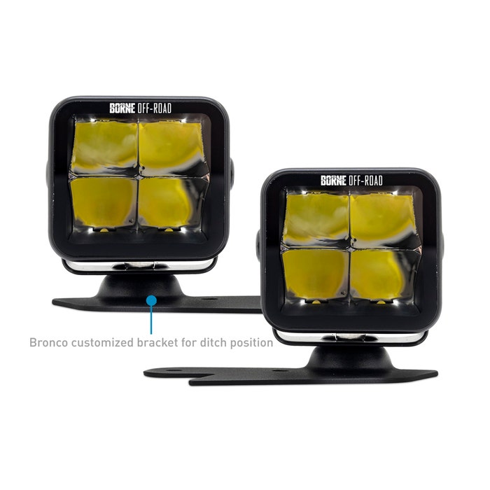 Borne Off-Road 21+ Bronco Light Pods 2pc Ditch 3x3 Flood Upfit