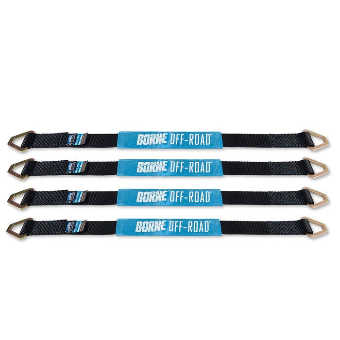 Borne Off-Road Vehicle Ratchet Tie-Down Kit (4 pack) Black - 0