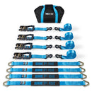 Borne Off-Road Vehicle Ratchet Tie-Down Kit (4 pack) Blue-1
