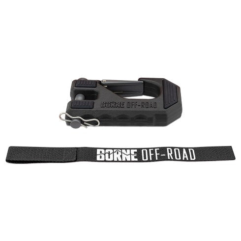Borne Off-Road Winch Hook & Hand Strap - Black