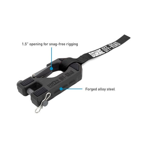 Borne Off-Road Winch Hook & Hand Strap - Black