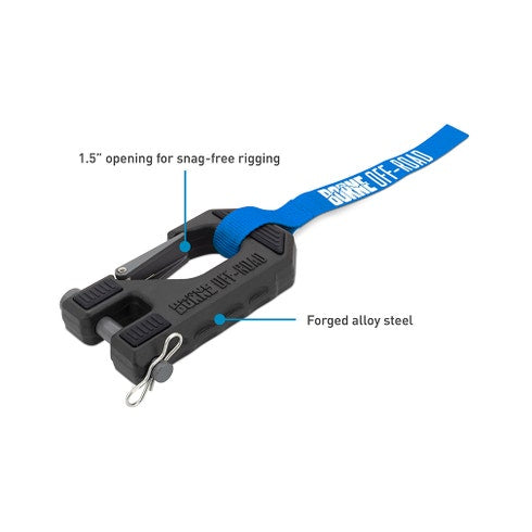Borne Off-Road Winch Hook & Hand Strap - Blue - 0