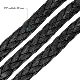 Borne Off-Road Synthetic Rope - 3/8in x 85ft - Black - 0