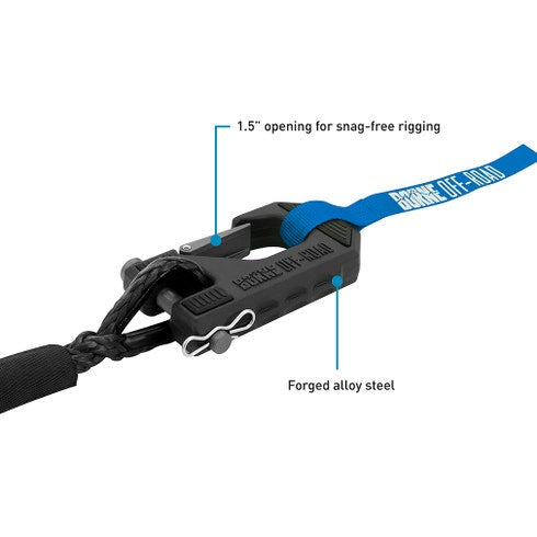 Borne Off-Road Winch Hook - 3/8in Rope - Hand Strap - Black - 0