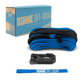 Borne Off-Road Winch Hook - 3/8in Rope - Hand Strap - Blue