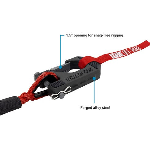 Borne Off-Road Winch Hook - 3/8in Rope - Hand Strap - Red - 0