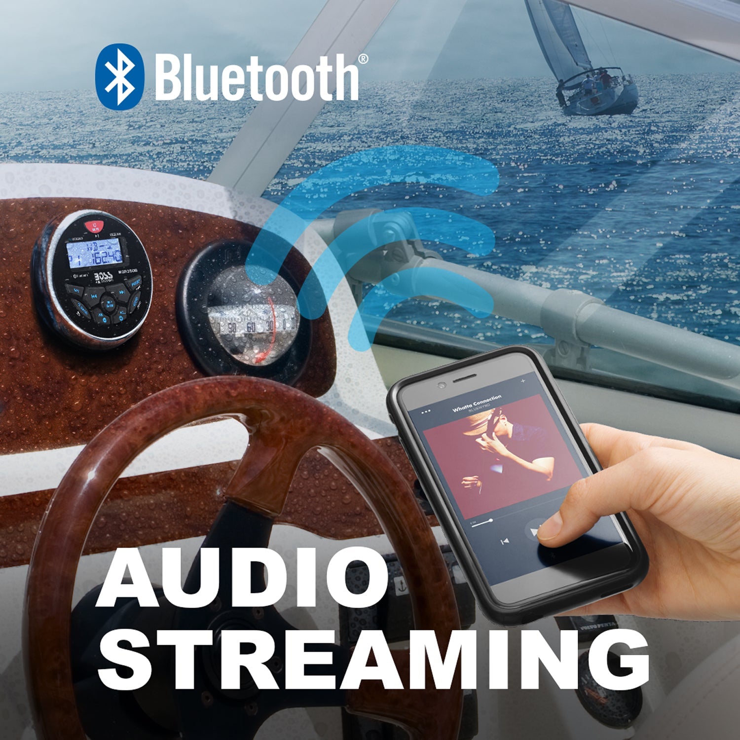 Boss Audio Systems Marine Gauge Receiver / Bluetooth / No CD / USB / AM FM