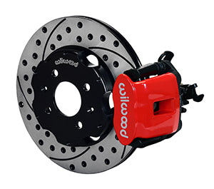 Wilwood Combination Parking Brake Rear Kit 11.00in Drilled Red Civic / Integra Drum 2.71 Hub Offset