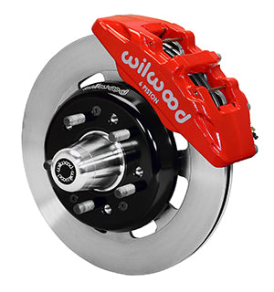 Wilwood Dynapro 6 Front Hub Kit 12.19in Red 55-57 Chevy
