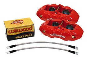Wilwood D8-4 Front Caliper Kit Red Corvette C2 / C3 65-82