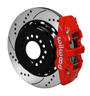 Wilwood AERO4 Rear P-Brake Kit 14.00in Drilled Red Small Ford 2.50in Offset-1