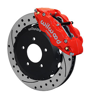 Wilwood Narrow Superlite 6R Front Hat Kit 13.06in Drill Red Backdraft Cobra (BMW E36 Based)