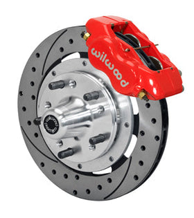 Wilwood Forged Dynalite Front Kit 11.75in Drilled Red 55-57 Chevy