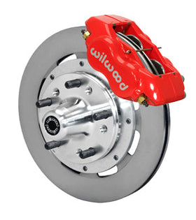 Wilwood Forged Dynalite Front Kit 12.19in Red 1970-1973 Mustang Disc & Drum Spindle