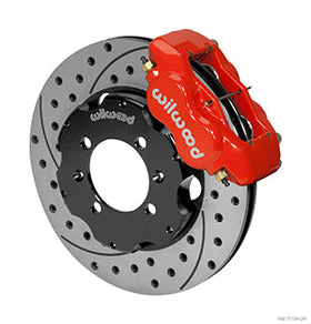 Wilwood Forged Dynalite Front Hat Kit 11.00in Drilled Red 95-05 Miata