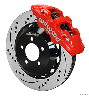 Wilwood AERO6 Front Hat Kit 14.25 Drilled Red 2006-10 Magnum/Challngr/Chrgr/300C