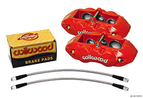 Wilwood D8-6 Front Caliper Kit Red Corvette C2 / C3 65-82