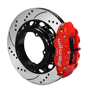 Wilwood Narrow Superlite 4R Rear P-Brk Kit 14.00in Red Strange Eng Floater 3.49in Offset