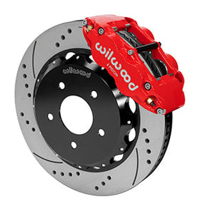 Wilwood Narrow Superlite 4R Front Hat Kit 14.00in Drill Red 2007-Up Jeep Wrangler