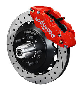 Wilwood Narrow Superlite 6R Front Hub Kit 12.88in Drill Red 59-64 Chevy Impala / 63-64 Corvette