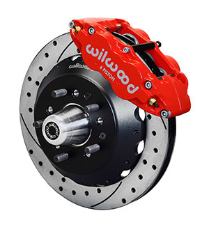 Wilwood Narrow Superlite 6R Front Hub Kit 12.88in Drill Red 1965-1969 Mustang Drum Spindle