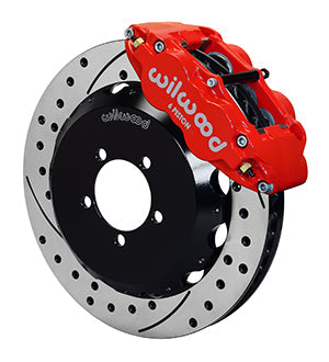 Wilwood Narrow Superlite 6R Front Hat Kit 13.06in Drilled Red 1999-2012 Subaru WRX w/Lines