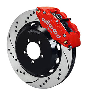 Wilwood Narrow Superlite 6R Front Hat Kit 14.00in Drilled Red 1999-2012 Subaru WRX w/Lines