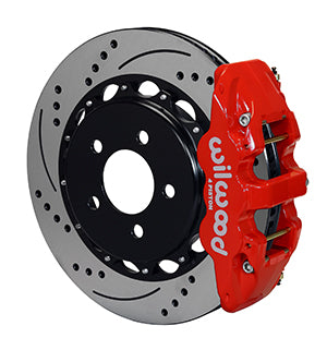 Wilwood AERO4 Rear Kit 14.25in Drilled Red 2008-2009 Pontaic G8 w/Lines