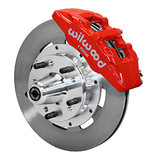 Wilwood Dynapro 6 Front Hub Kit 12.19in Red 1970-1973 Mustang Disc & Drum Spindle