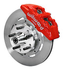 Wilwood Dynapro 6 Front Hub Kit 12.19in Red 1965-1969 Mustang Disc & Drum Spindle-1