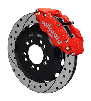 Wilwood Narrow Superlite 6R Front Hat Kit 12.88in Drill Red 2013-Up Ford Focus ST w/ Lines