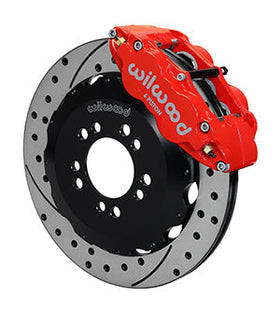 Wilwood Narrow Superlite 6R Front Hat Kit 14.00in Drill Red 2013-Up Ford Focus ST w/ Lines